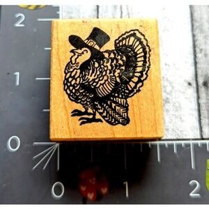 PSX Designs Turkey C105 Thanksgiving Hat Rubber Stamp Wood #F25